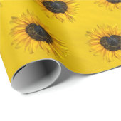 Herzsonne auf blau und gelb geschenkpapier (Rolleneckpunkt)