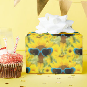 Herzsonne auf Sonnenblume Geschenkpapier