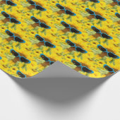 Herzsonne auf Sonnenblume Geschenkpapier (Ecke)