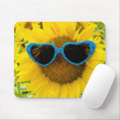 Herzsonne auf Sonnenblume Mousepad (Mit Mouse)