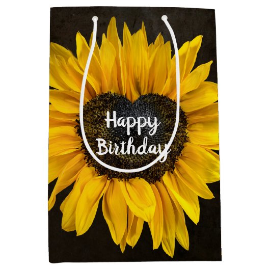 Herzsonne zum Geburtstag Mittlere Geschenktüte (Vorderseite)