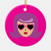 Herzsonnenbrille Keramik Ornament (Vorne)