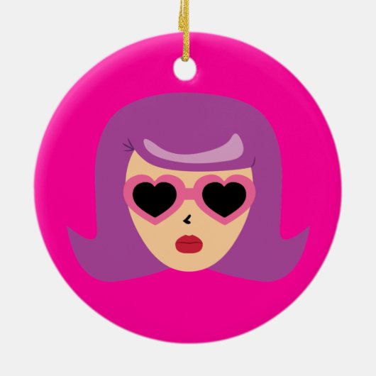 Herzsonnenbrille Keramik Ornament (Hinten)