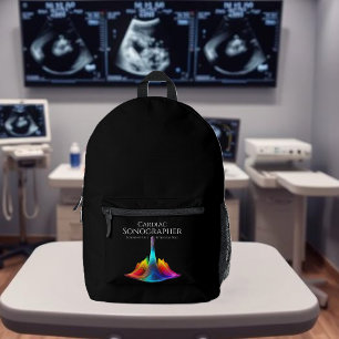Herzsonographin - farbenfrohe Ultraschallwellen Bedruckter Rucksack