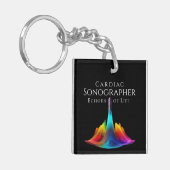 Herzsonographin - farbenfrohe Ultraschallwellen Schlüsselanhänger (Vorderseite links)