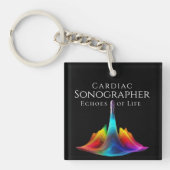 Herzsonographin - farbenfrohe Ultraschallwellen Schlüsselanhänger (Vorderseite)