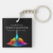 Herzsonographin - farbenfrohe Ultraschallwellen Schlüsselanhänger (Rückseite)