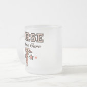 Herzsorgfalt-Krankenschwestercaduceus-mattierte Mattglastasse (Vorderseite Links)