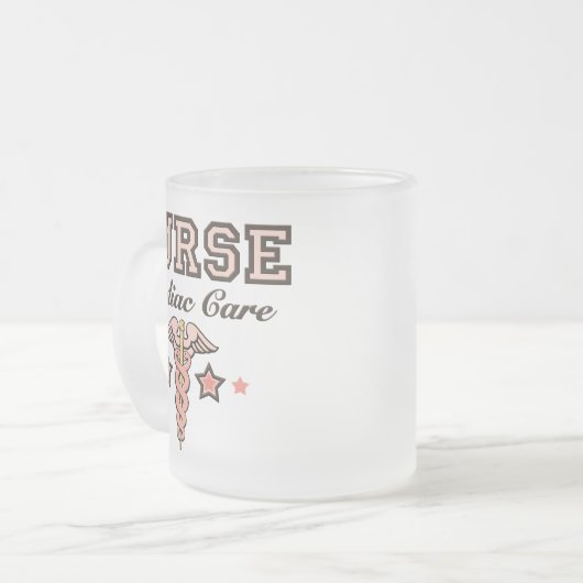 Herzsorgfalt-Krankenschwestercaduceus-mattierte Mattglastasse (Vorderseite Links)