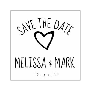 Herzspaß Lettering Save the Date    Gummistempel