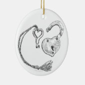 Herzsperre und Schlüsseldekoration Keramik Ornament (Rechts)