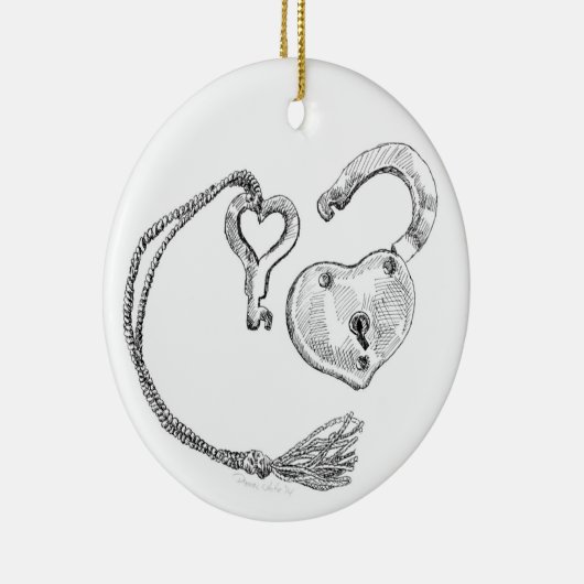 Herzsperre und Schlüsseldekoration Keramik Ornament (Rechts)