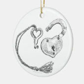 Herzsperre und Schlüsseldekoration Keramik Ornament (Links)