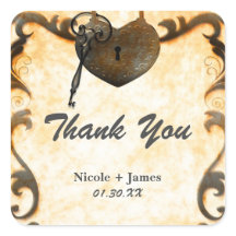 Herzsperre und Vintage rustikale Hochzeitsticker