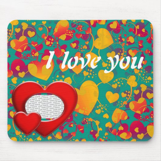 HERZSTART-Muster ART 9 + Text und Foto Mousepad (Vorne)