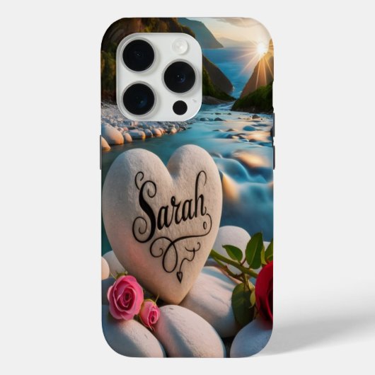 Herzstein am Fluss Case-Mate iPhone Hülle (Rückseite)