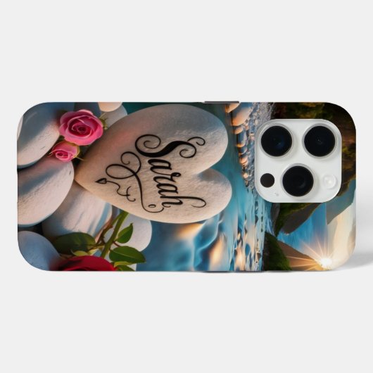 Herzstein am Fluss Case-Mate iPhone Hülle (Rückseite (Horizontal))