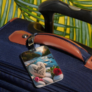 Herzstein am Fluss Gepäckanhänger