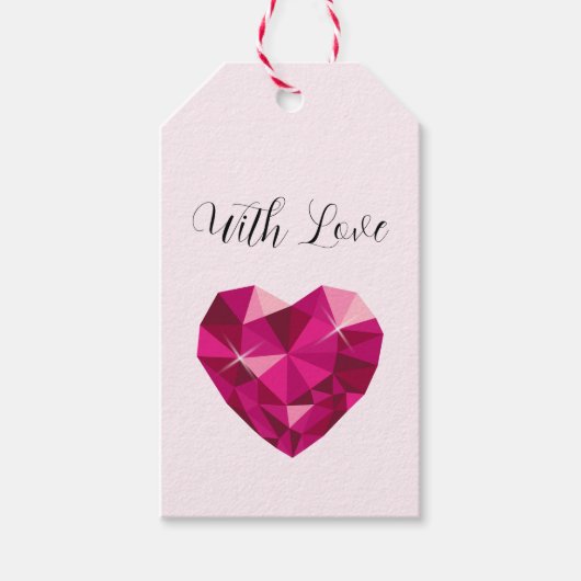 Herzstein mit Liebe Geschenkanhänger (Vorderseite)