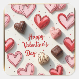 Herzstich Quadratischer Aufkleber