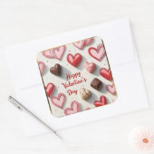 Herzstich Quadratischer Aufkleber (Umschlag)