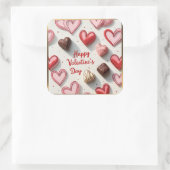 Herzstich Quadratischer Aufkleber (Tasche)