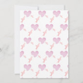 Herzstiche und rosa Haie Einladung (Rückseite)