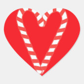 Herzsticker mit Herz-Shaped Candy Cane Herz-Aufkleber (Vorderseite)