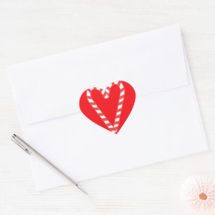 Herzsticker mit Herz-Shaped Candy Cane Herz-Aufkleber