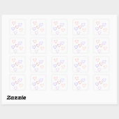 Herzsticker Quadratischer Aufkleber (Blatt)