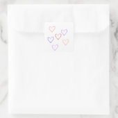 Herzsticker Quadratischer Aufkleber (Tasche)