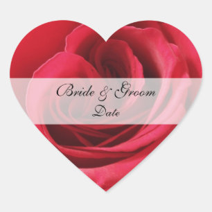 Herzsticker Save the Date — Rose Herz-Aufkleber