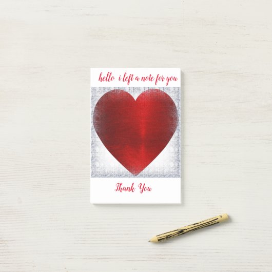 HERZSTICKWERTE POST-IT KLEBEZETTEL (Auf Schreibtisch)