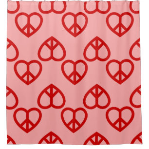 Herzstillstand Liebe Retro Hippie rosa Valentine Duschvorhang