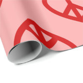 Herzstillstand Liebe Retro Hippie rosa Valentine Geschenkpapier (Rolleneckpunkt)