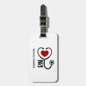 Herzstillstand Stethoscope RN Gepäckanhänger (Vorderseite vertikal)
