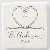 Herzstränge Personalisiert Steinuntersetzer (Vorderseite)