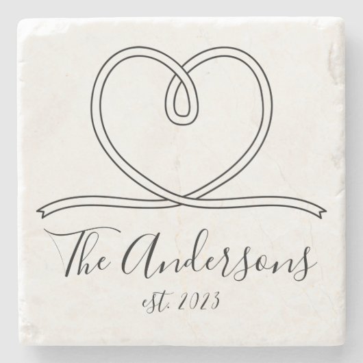 Herzstränge Personalisiert Steinuntersetzer (Vorderseite)