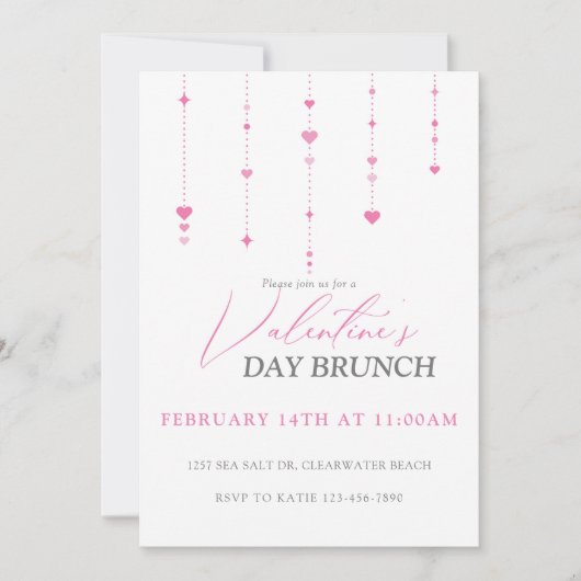 Herzstring Valentine's Day Einladung (Vorderseite)