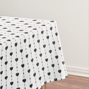 Herzstrings in Schwarz Tischdecke