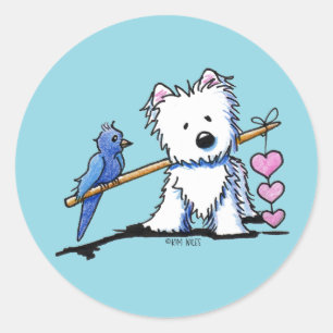 Herzstrings Westie Aufkleber