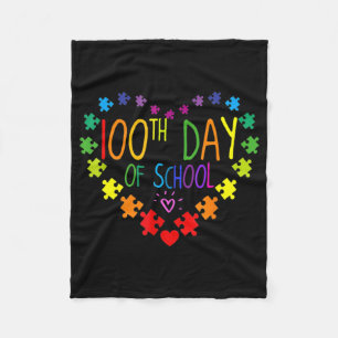 Herzstück 100. Schullehrer Autismus Bewusstsein Fleecedecke