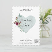 *~* Herzstück AR6 QR Butterfly Save the Date Einladung (Stehend Vorderseite)
