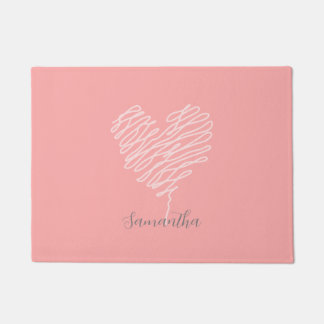 Herzstück Art Moderne, Minimalistische Rosa Türmat Fußmatte