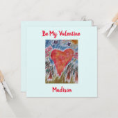 Herzstück der Planeten Flat Valentine Card Karte (Vorderseite/Rückseite Beispiel)