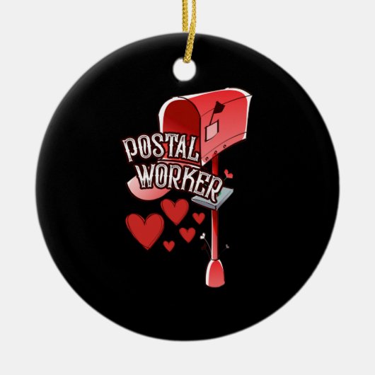 Herzstück des Postarbeiters - Postdienst der Liebe Keramik Ornament (Vorne)