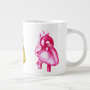Herzstück: Farbenfrohe Kardiologie Anatomie Pop K Jumbo-Tasse
