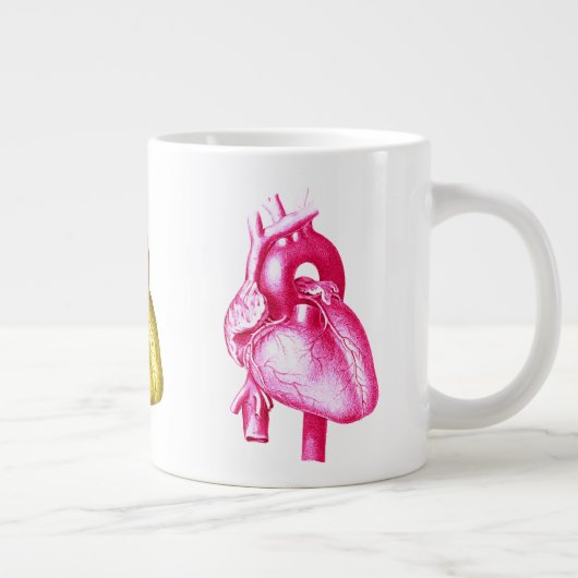 Herzstück: Farbenfrohe Kardiologie Anatomie Pop Ku Jumbo-Tasse (Rechts)