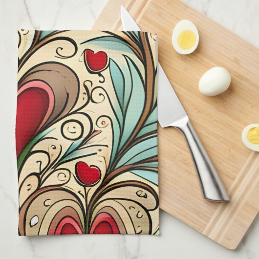 Herzstück Geschirrtuch (Viertel Falte)