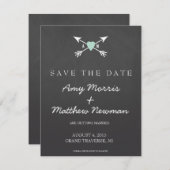 Herzstück im Chalkboard + Einladungen für Arrow-Ho (Vorne/Hinten)